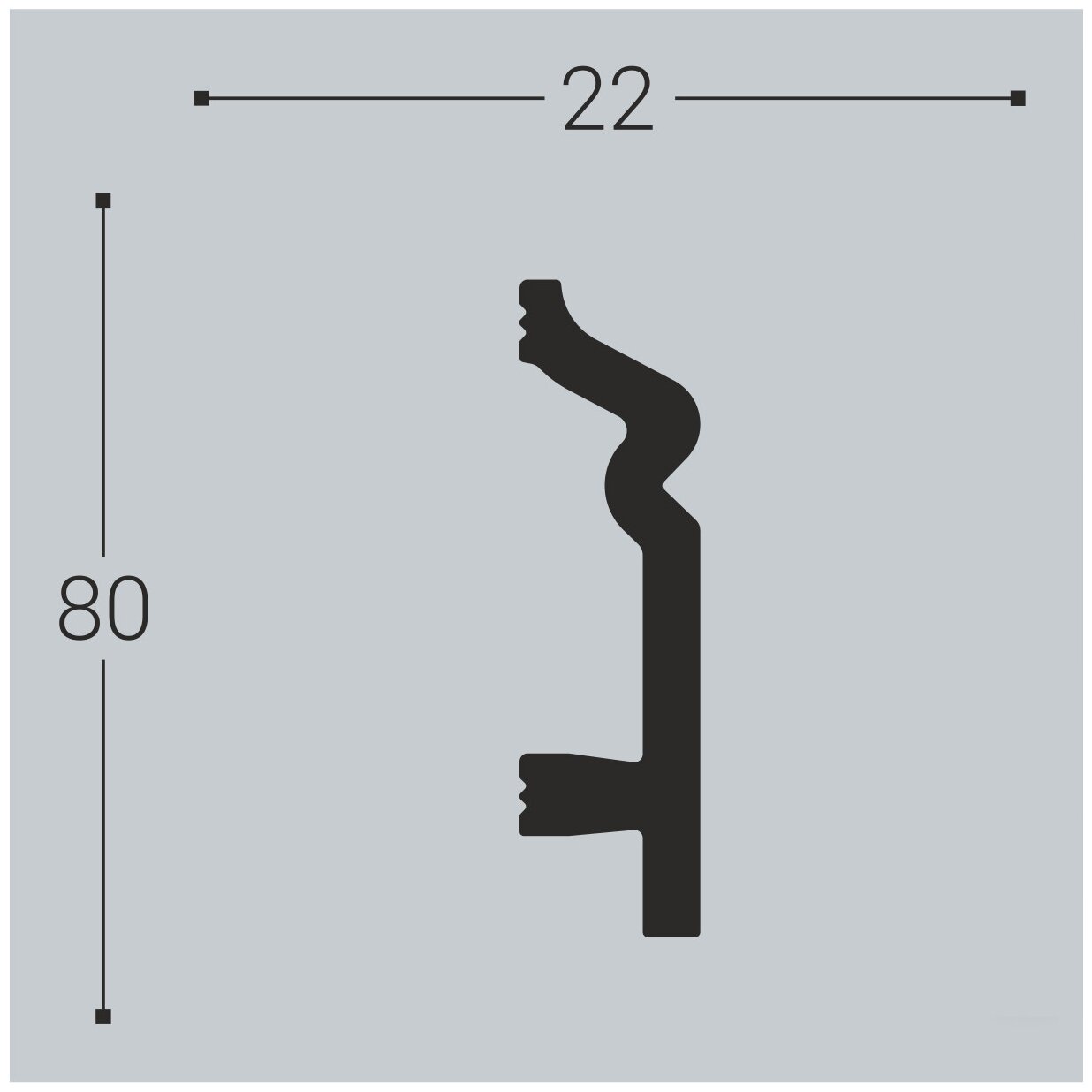 Плинтус bellodeco П2 80/22, белый, 1 шт.