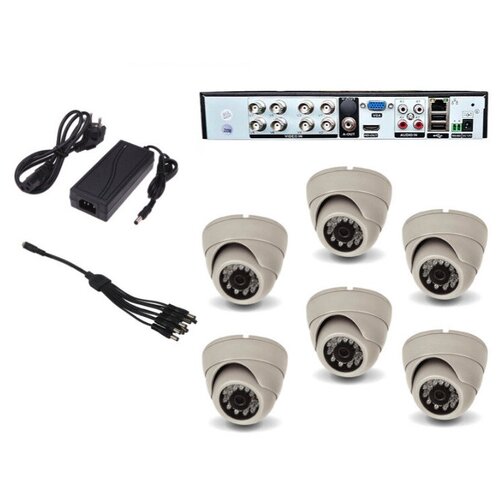 Готовый AHD комплект видеонаблюдения на 6 внутренних камер 5мП c ИК подсветкой до 20м