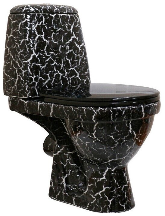 Унитаз-компакт премьер, г/в, 2-реж, сид. ПП, черный кракелюр