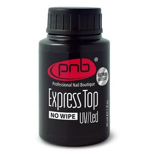 PNB Верхнее покрытие Express Top No Wipe, прозрачный, 30 мл in garden верхнее покрытие rubber top no wipe прозрачный 30 мл