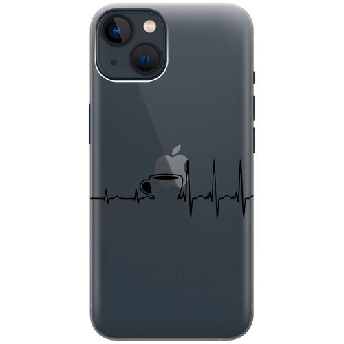 Силиконовый чехол на Apple iPhone 14 Plus / Эпл Айфон 14 Плюс с рисунком Coffee Cardiogram силиконовый чехол на apple iphone 14 эпл айфон 14 с рисунком coffee cardiogram soft touch красный