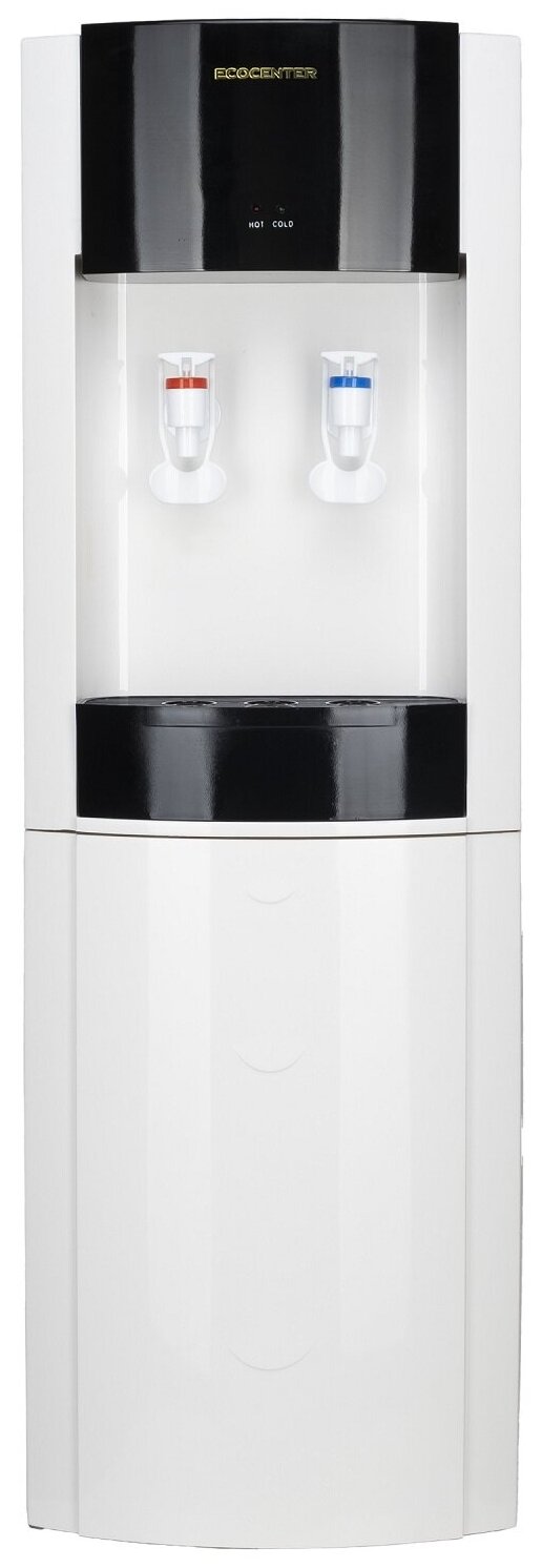 Кулер (диспенсер) для воды напольный с нагревом и электронным охлаждением ECOCENTER G-F89EC с шкафчиком, белый
