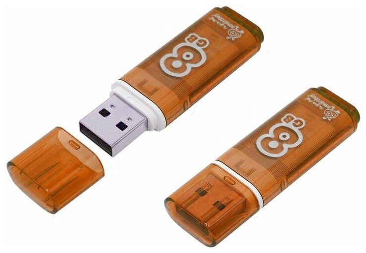 USB Flash Drive 8Gb - SmartBuy Glossy Orange SB8GBGS-Or