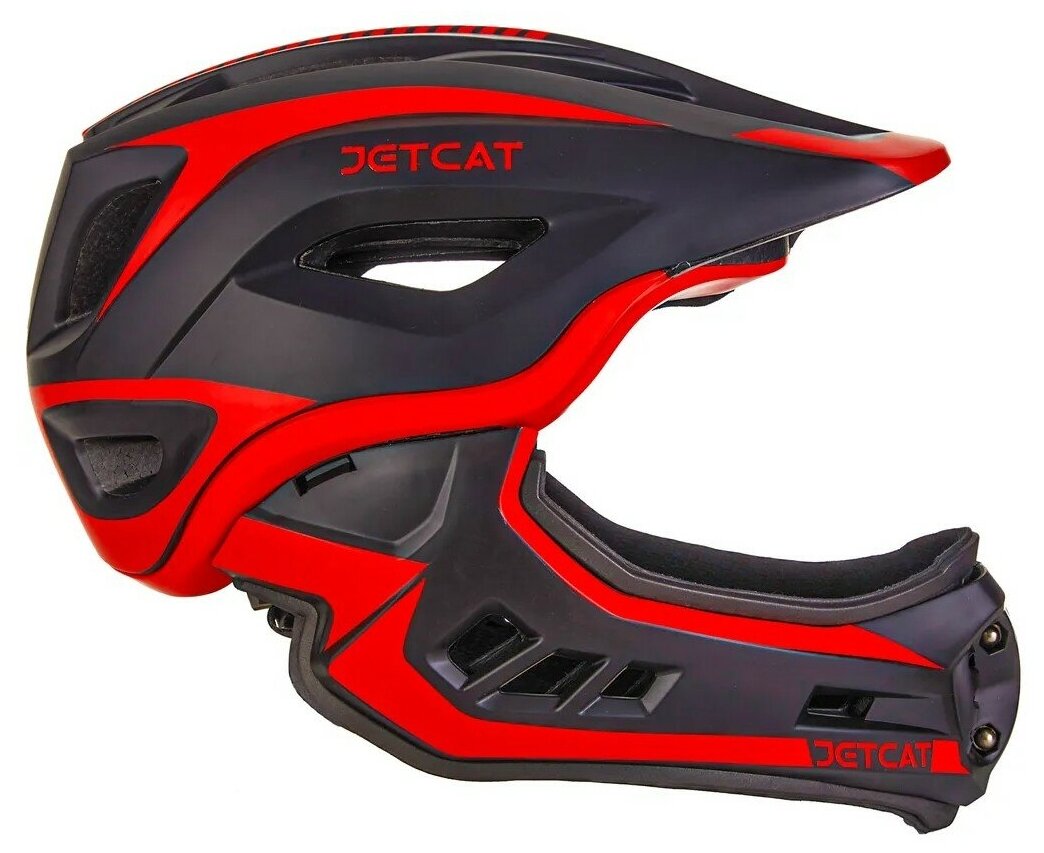 Шлем - JETCAT - Raptor - размер "S" (48-53см) - Black/Red - FullFace- защитный - велосипедный - велошлем - детский