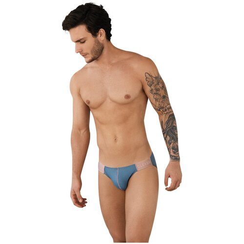 Мужские трусы слипы бирюзовые в сетку Clever LINE BRIEF 095012 M (46)