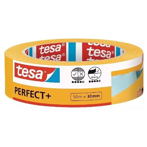 Tesa Perfect+ Малярная лента для четких краев, оранжевая, 50 м × 30 мм