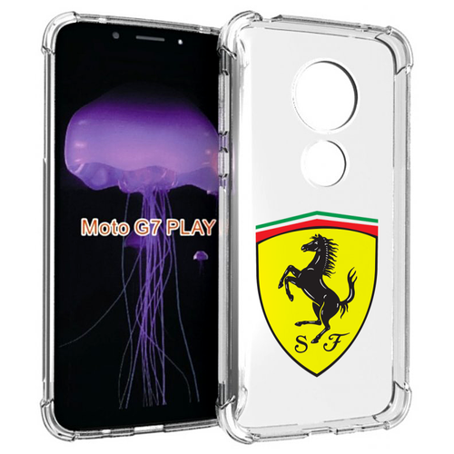 Чехол MyPads Ferrari-3 мужской для Motorola Moto G7 Play задняя-панель-накладка-бампер чехол mypads skoda шкода 3 мужской для motorola moto g7 play задняя панель накладка бампер