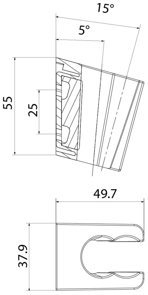 Держатель для лейки, графитовый, 080, IDDIS, 080GL00i53