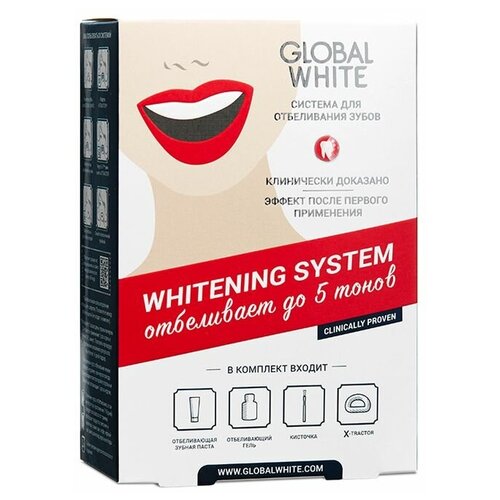 Купить Система для домашнего отбеливания зубов (4-5 тонов), Global White, Полоскание и уход за полостью рта