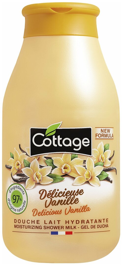 COTTAGE. Молочко для душа увлажняющее ваниль/Moisturizing Shower Milk-Delicious Vanilla 250 мл