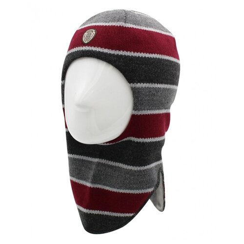 Балаклава Бушон, размер 56-58, серый, красный шапка размер 58 серый