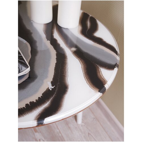 Журнальный столик из эпоксидной смолы WOODEP Зебрано 