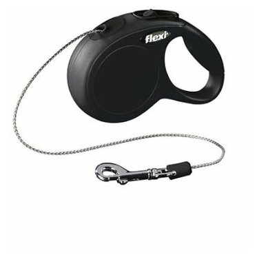 Поводок-рулетка Flexi New Classic CAT cord XS 3m 8 kg black - фотография № 4