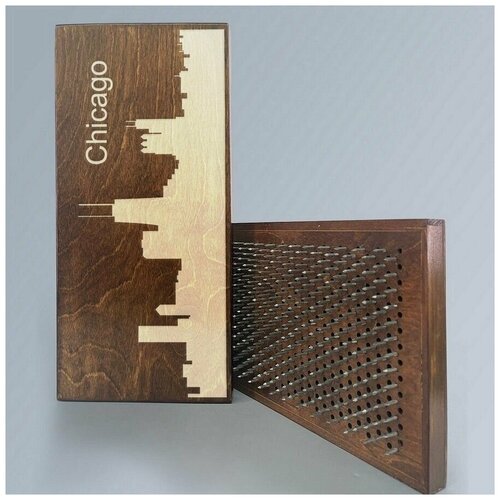 фото Доска садху с динамическими гвоздями, шаг 10мм, цвет венге модель города чикаго - 1276 сила души и тела