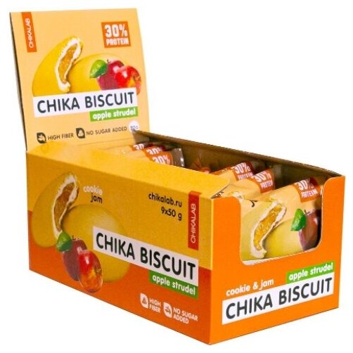 Протеиновое печенье Chikalab Chika Biscuit (50 г) Бисквит Яблочный штрудель