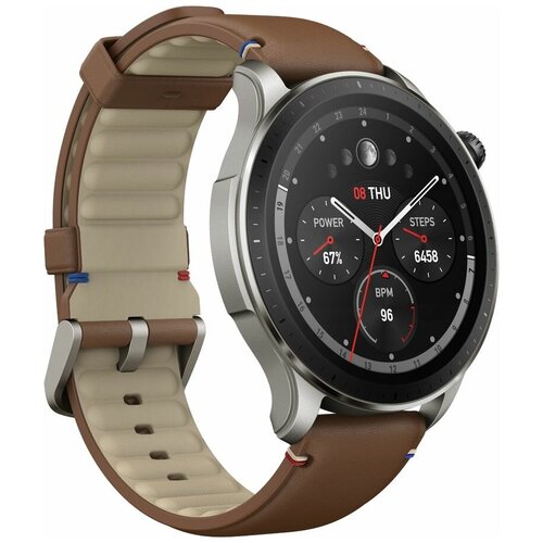 Смарт-часы AMAZFIT GTR 4 A2166 143 серебристый коричневый 2075000₽