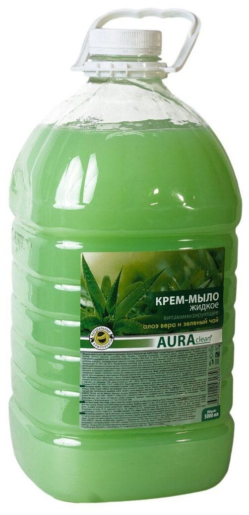 Aura clean Крем-мыло жидкое Алоэ вера и зелёный чай