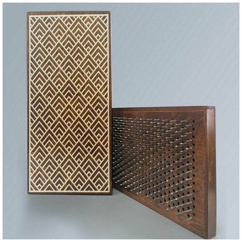 фото Доска садху с динамическими гвоздями, шаг 10мм, цвет венге модель мозаика - 9 сила души и тела