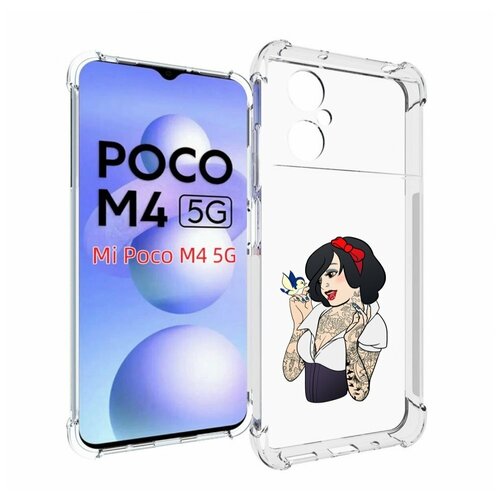 Чехол MyPads принцесса-тату женский для Xiaomi Poco M4 5G задняя-панель-накладка-бампер