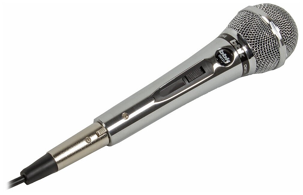 Микрофон универсальный динамический проводной BBK CM131 серебро