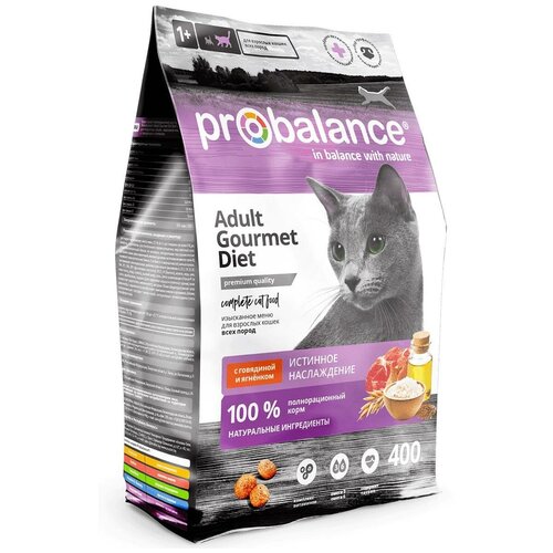 Probalance Сухой корм для кошек с говядиной и ягнёнком истинное удовольствие 0,4 кг (8 шт)