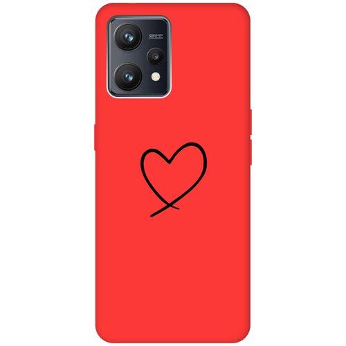 Матовый чехол Heart для Realme 9 / Рилми 9 с 3D эффектом красный матовый чехол hands для realme 9 рилми 9 с 3d эффектом розовый