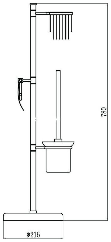 Напольная стойка для туалетной бумаги с ершиком и освежителем воздуха Hansen HA3025 — фото 1