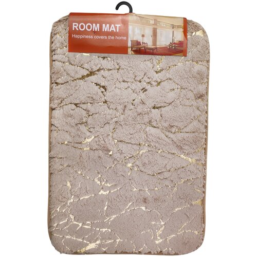 Коврик для ванной Room Mat, 40х60см, цвет: бежево-золотой