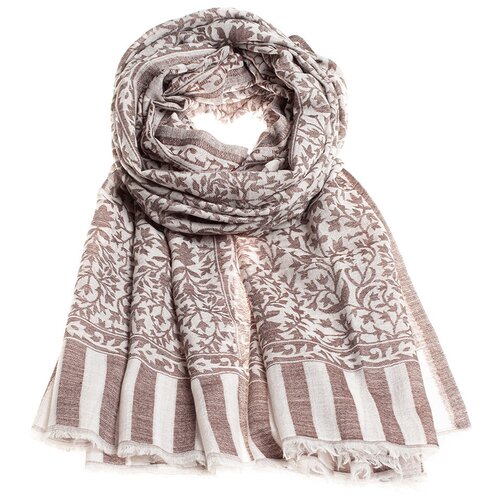 Шаль из 100% кашемира с коричневым узором KANIKA JAMAWAR