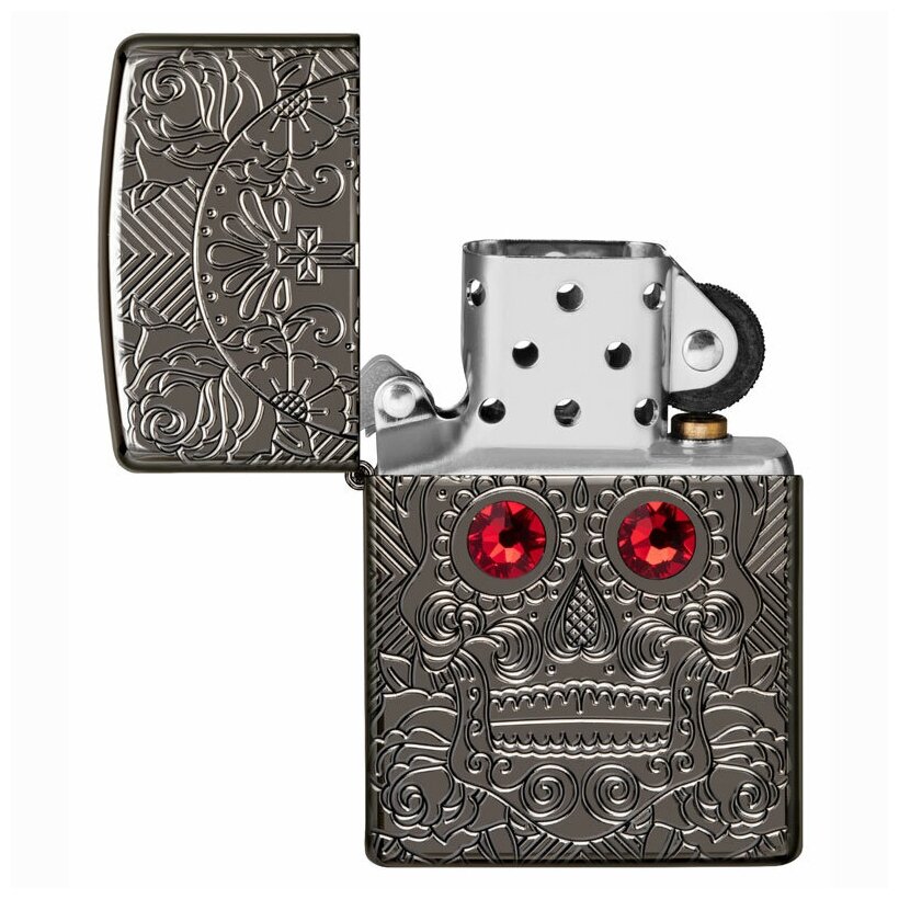 Зажигалка бензиновая Zippo 49300 High Polish Black Ice - фотография № 3