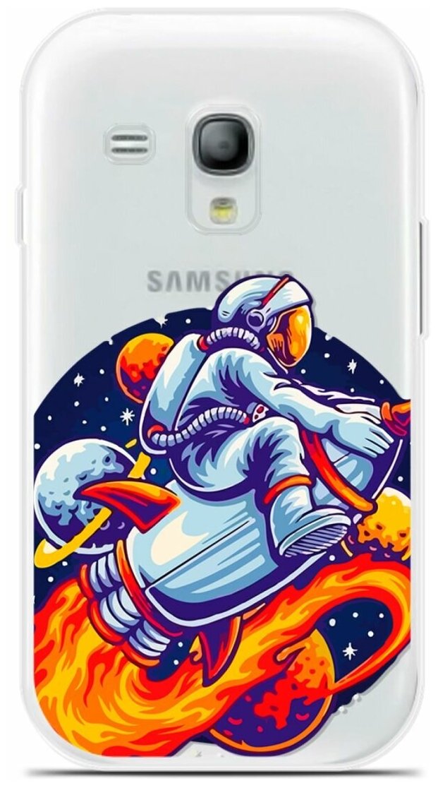 Силиконовый чехол на Samsung Galaxy S3 mini Астронавт на ракете / для Самсунг Галакси С3 Мини