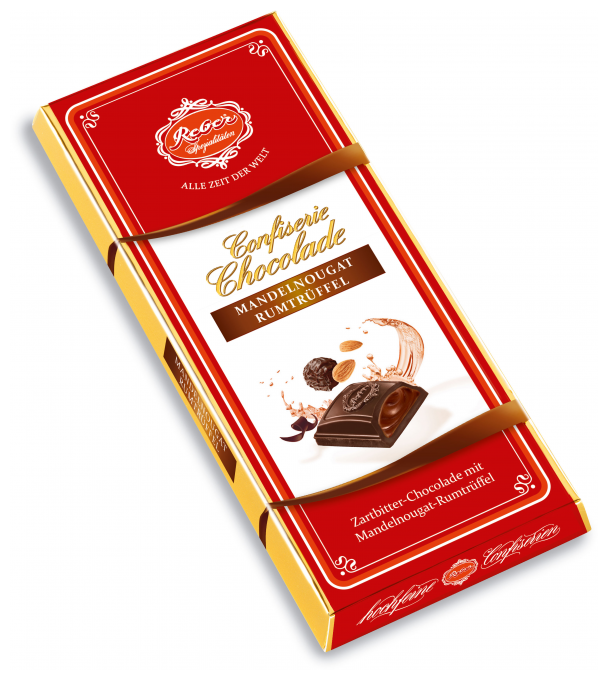Шоколад горький Reber Almond Praline-Rum Truffle с трюфильной начинкой из миндаля и рома, 100 г - фотография № 7