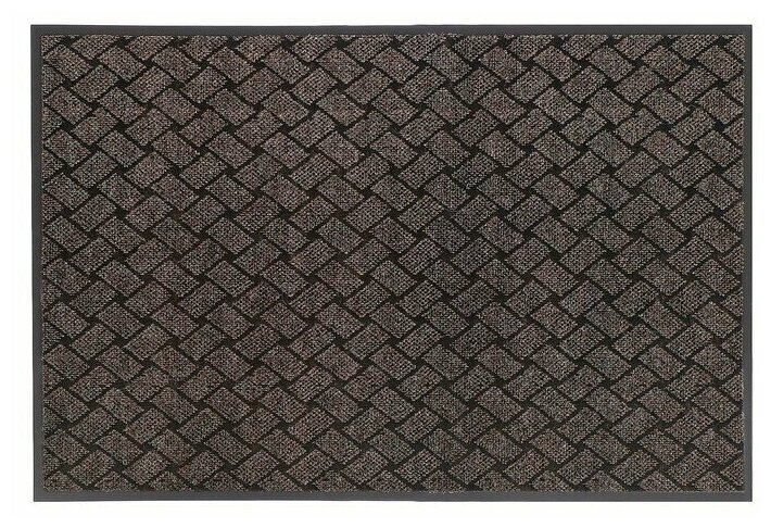Коврик придверный влаговпитывающий "Крафт", 80х120 см, цвет коричневый - фотография № 2