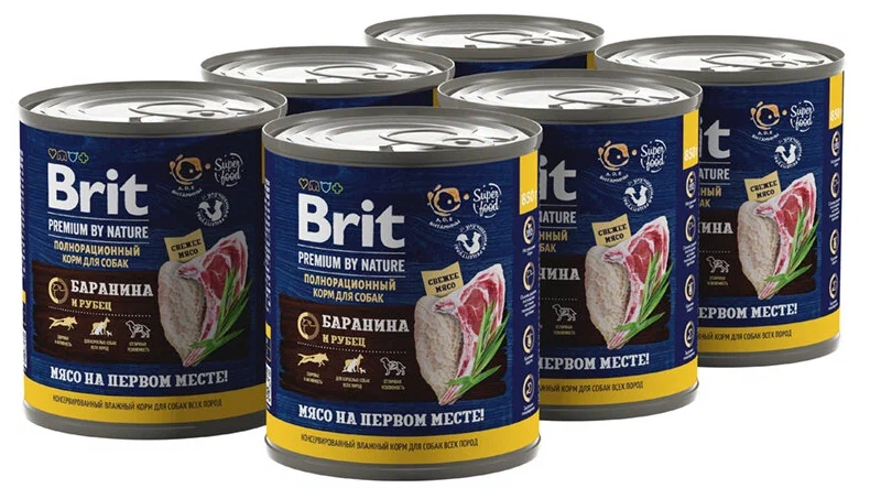 BRIT PREMIUM BY NATURE DOG для взрослых собак с бараниной и рубцом 5051182 (850 гр)