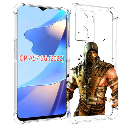 чехол mypads mortal kombat scorpion для vivo y76 5g задняя панель накладка бампер Чехол MyPads Mortal Kombat scorpion для OPPO A57 5G(2022) задняя-панель-накладка-бампер