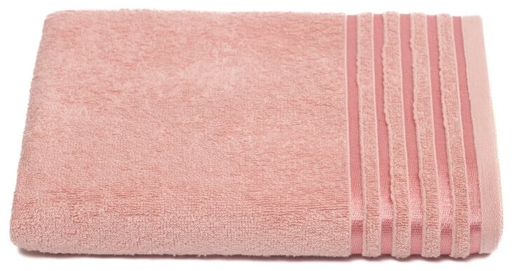 Набор махровых полотенец BIO-TEXTILES 3 шт розовый с бордюром полоса 400 гр/м2 (40*70, 50*90, 70*140) - фотография № 6