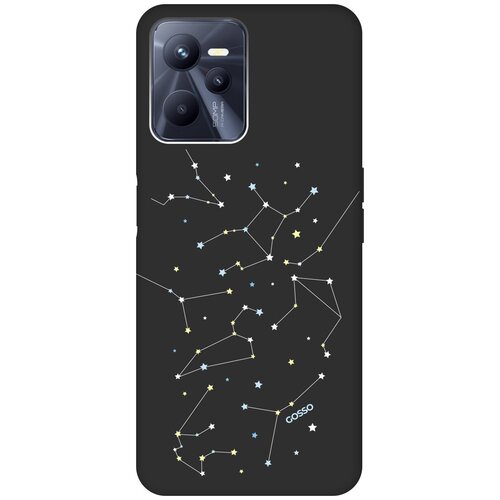 Матовый Soft Touch силиконовый чехол на Realme C35 / Рилми С35 с 3D принтом Constellations черный матовый soft touch силиконовый чехол на realme c35 рилми с35 с 3d принтом cosmofoxes черный