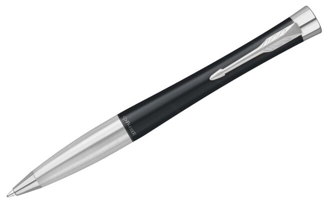 Ручка шариковая Parker "Urban Twist Black CT" синяя, 1,0мм, поворот, подарочная упаковка