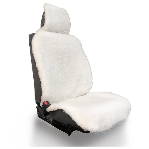 Накидка на сиденье меховая натуральная шерсть белый 1шт