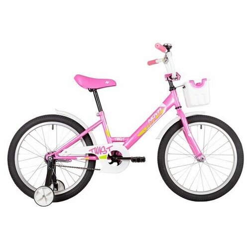 Детский велосипед NOVATRACK 20 TWIST розовый тормоз нож крылья корот корзина защита А-тип 931100₽