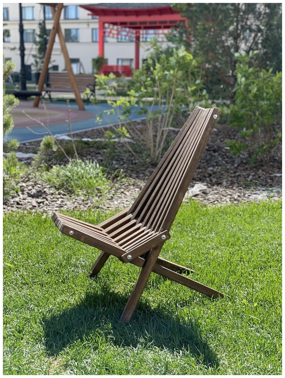 Садовое кресло, Садовый стул,кресло шезлонг складной Кентукки, венге, 58х90 см - фотография № 2