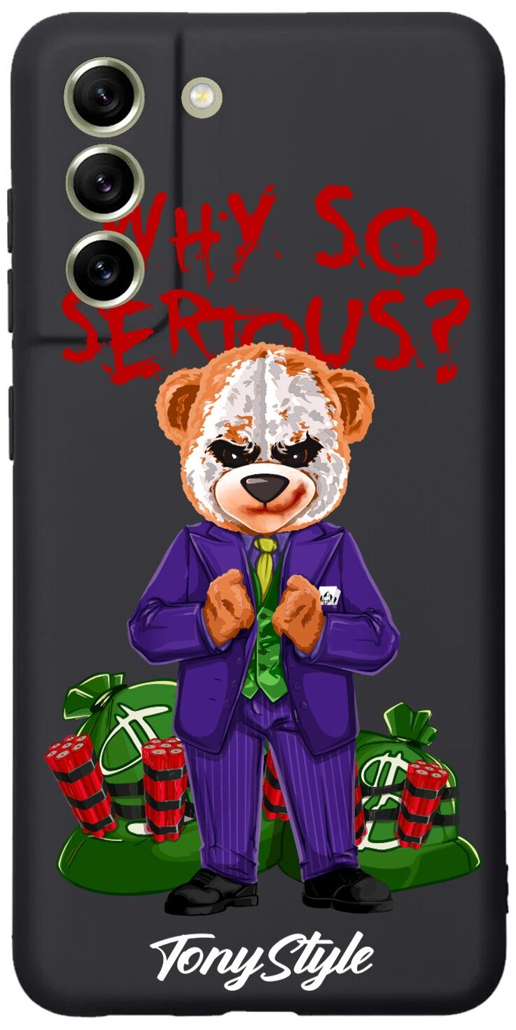 Черный силиконовый чехол для Samsung Galaxy S21 FE Tony Style Why so serious