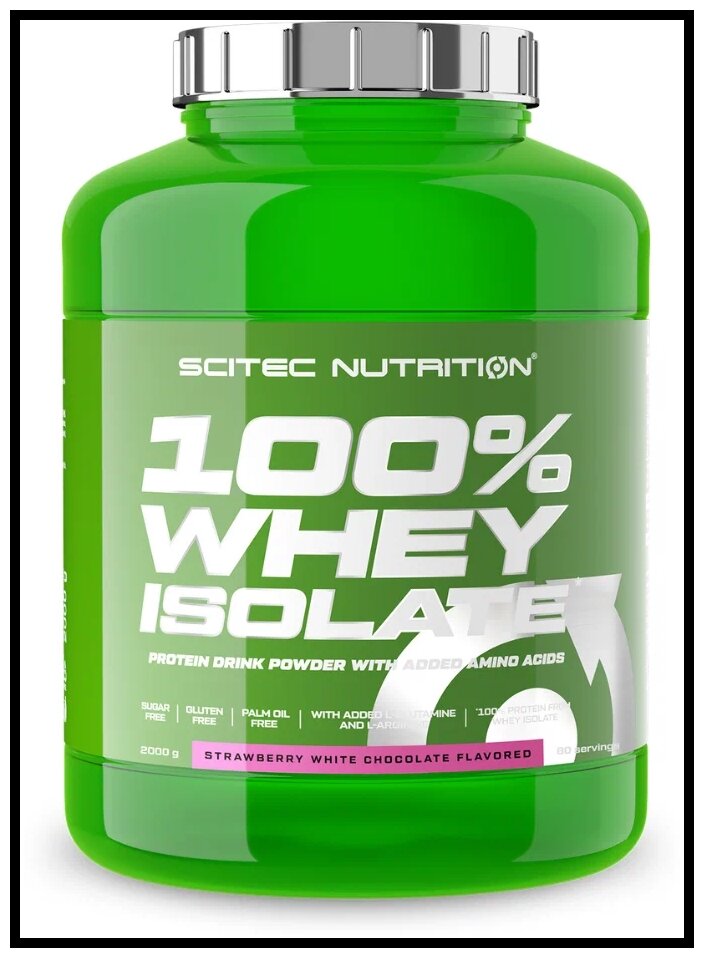 Протеин сывороточный изолят Scitec Nutrition 100% Whey Isolate 2000 г Клубника-Белый Шоколад