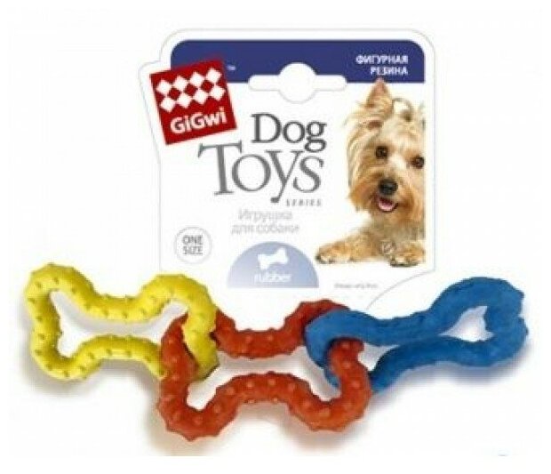 GiGwi игрушка для собак Косточки резиновые, 3 шт, 15 см - фотография № 4