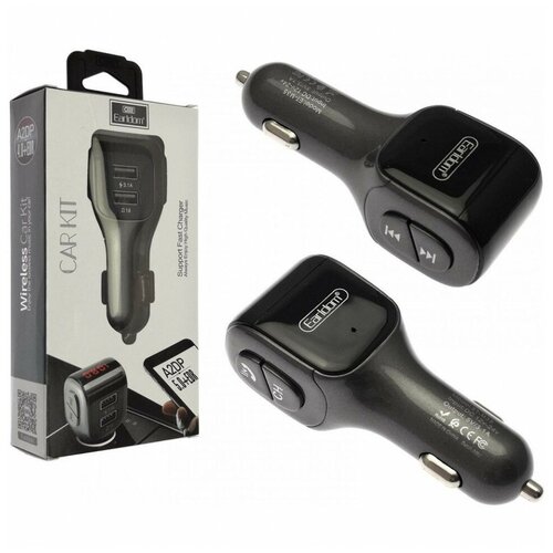 FM-трансмиттер Earldom ET-M35, Bluetooth, 2 USB, microSD, пластик, цвет: чёрный