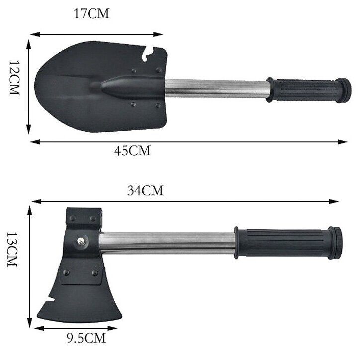 Туристическая лопата 4 в 1 (топор, нож, пила, лопата) - фотография № 3