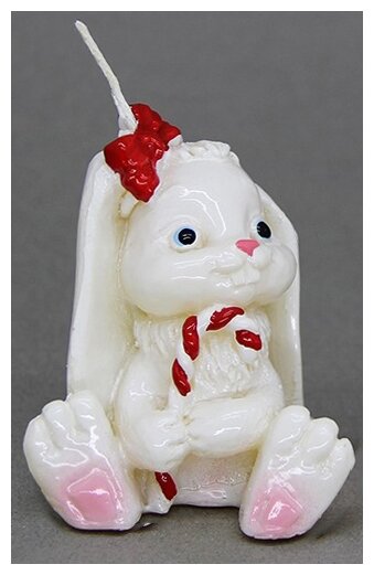 Набор свечей HomeDekor кролик с конфетой, белый