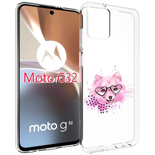 Чехол MyPads розовый волченок для Motorola Moto G32 задняя-панель-накладка-бампер чехол mypads розовый волченок для motorola moto s30 pro задняя панель накладка бампер