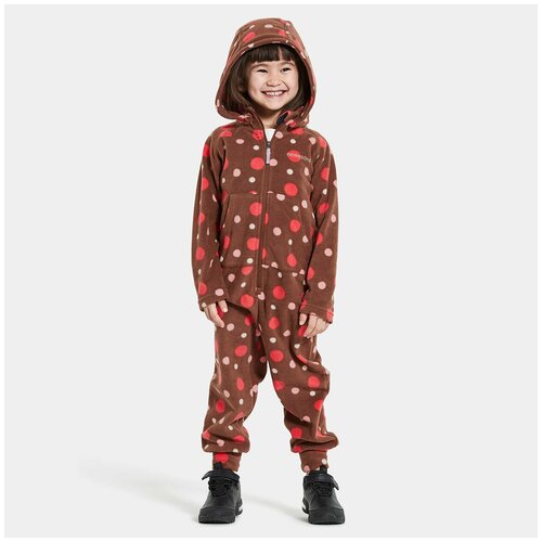 фото Комбинезон флисовый monte printed 504450-493 didriksons, размер 90, цвет 493-горошек на коричневом