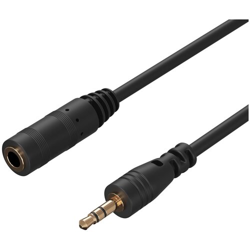 Аудио-переходник GSMIN на наушники или микрофон 2.5мм (M) - 3.5мм (F) (Черный)